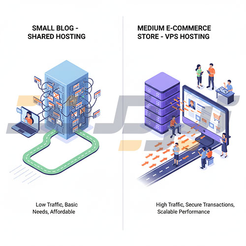بررسی سناریوهای واقعی استفاده از هاست اشتراکی یا VPS